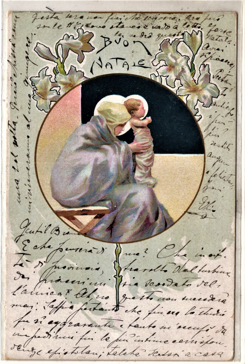 Cartolina Buon Natale / anno. Frohe Weihnachten / Neues Jahr. Merry Christmas & Happy New Year | Collezionissimo