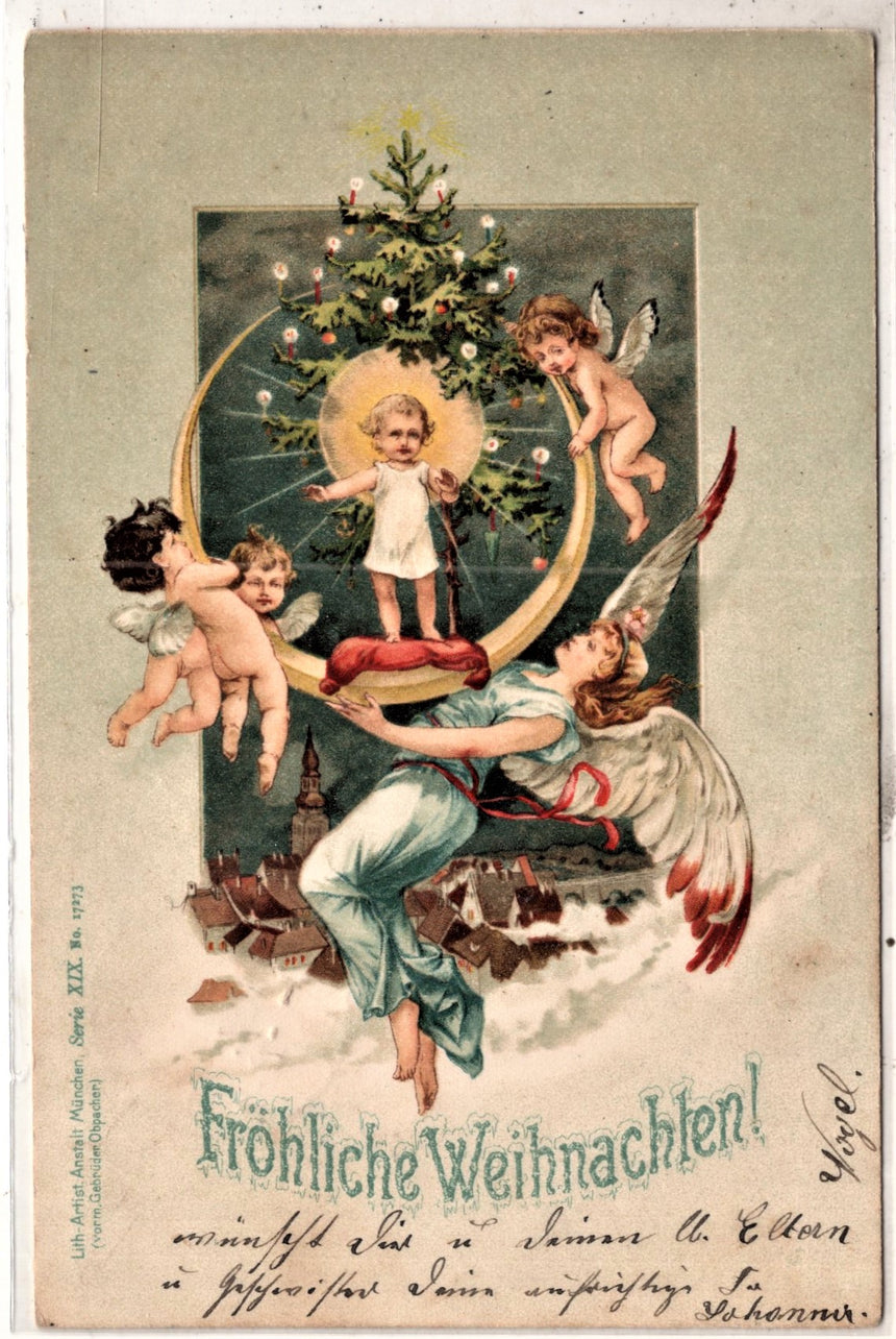 Cartolina Buon Natale / anno. Frohe Weihnachten / Neues Jahr. Merry Christmas & Happy New Year | Collezionissimo