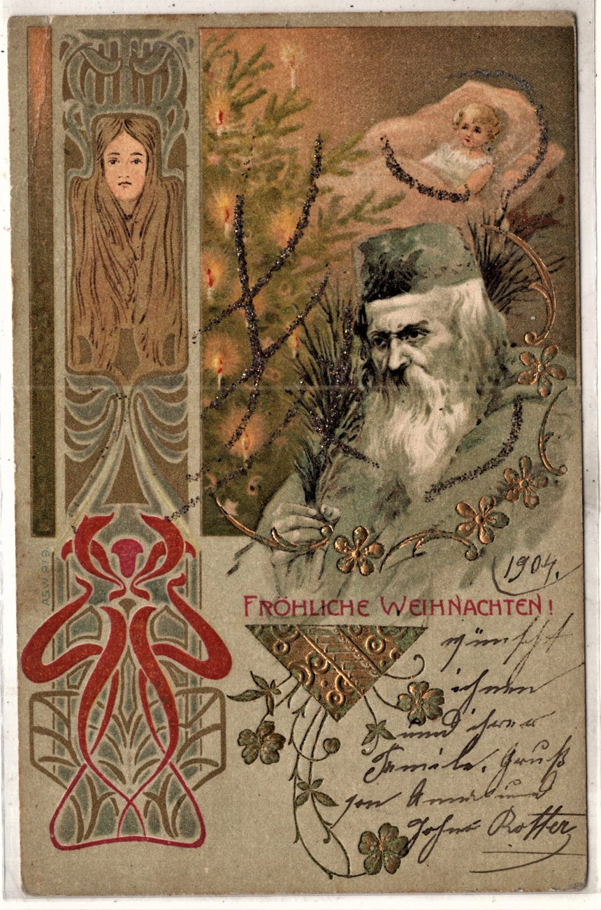 Cartolina Buon Natale / anno. Frohe Weihnachten / Neues Jahr. Merry Christmas & Happy New Year | Collezionissimo