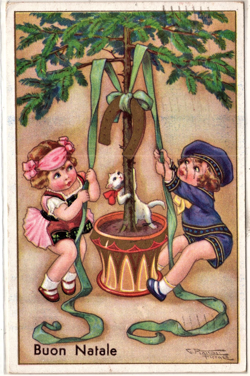 Cartolina Buon Natale / anno. Frohe Weihnachten / Neues Jahr. Merry Christmas & Happy New Year | Collezionissimo