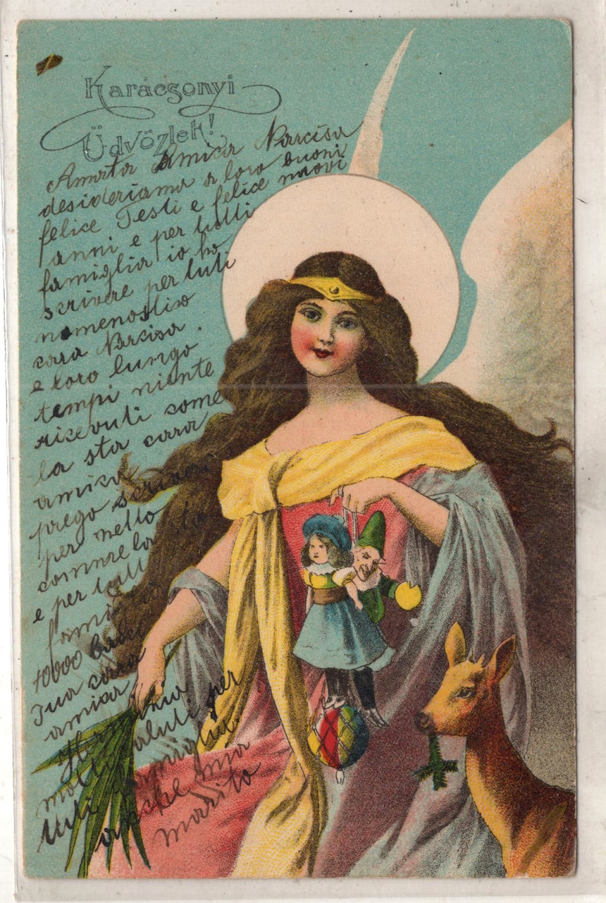 Cartolina Buon Natale / anno. Frohe Weihnachten / Neues Jahr. Merry Christmas & Happy New Year | Collezionissimo