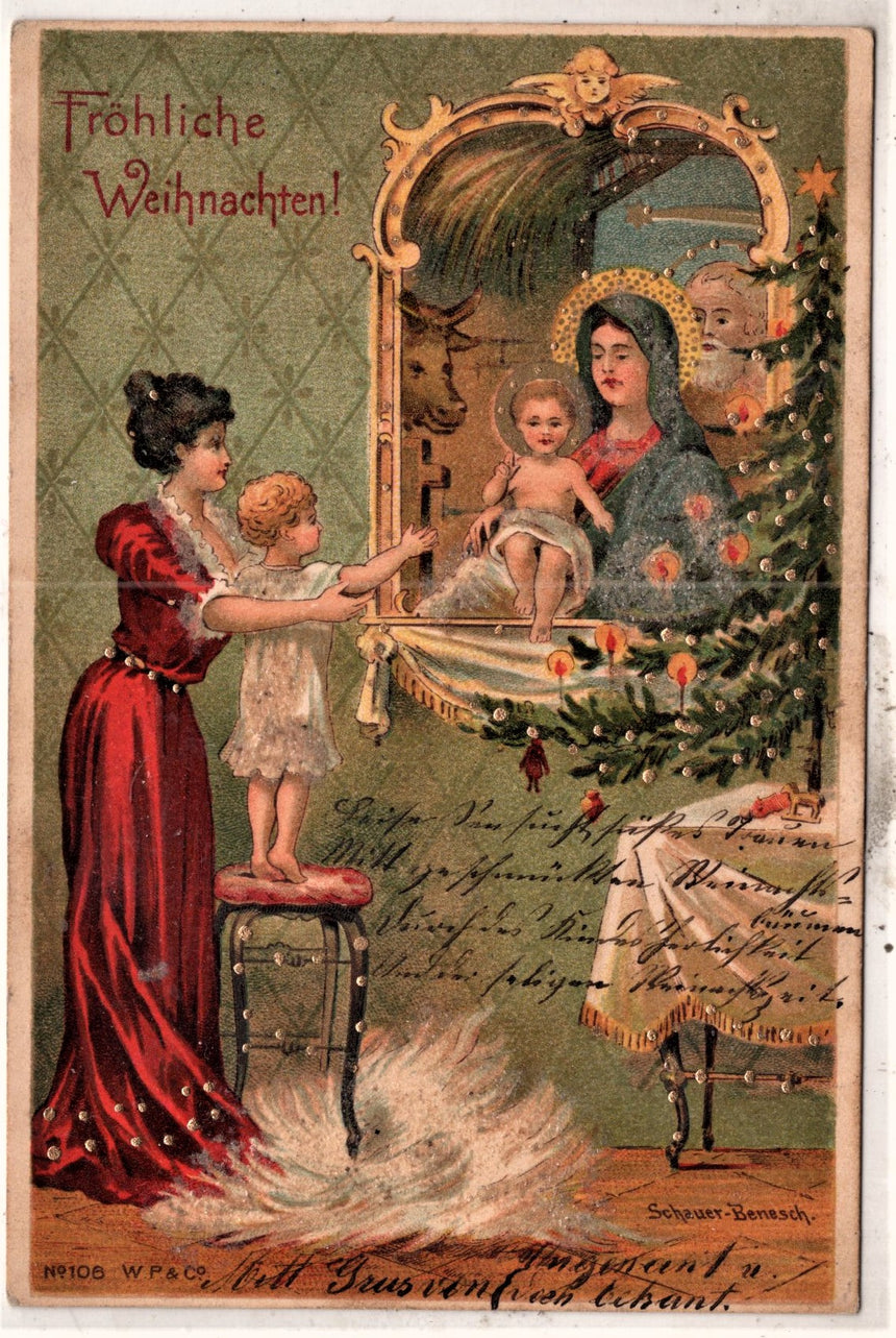 Cartolina Buon Natale / anno. Frohe Weihnachten / Neues Jahr. Merry Christmas & Happy New Year | Collezionissimo