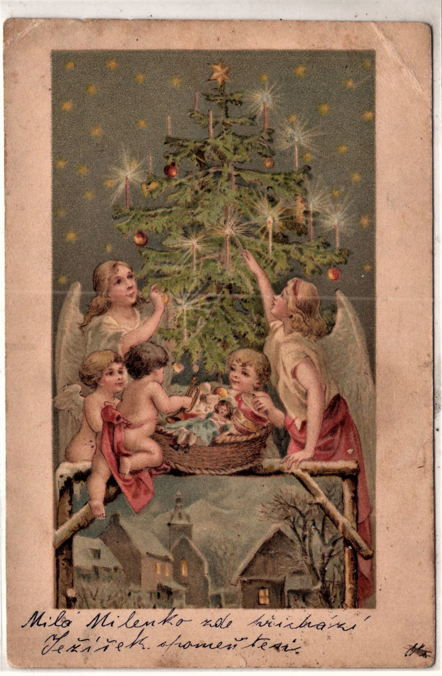 Cartolina Buon Natale / anno. Frohe Weihnachten / Neues Jahr. Merry Christmas & Happy New Year | Collezionissimo