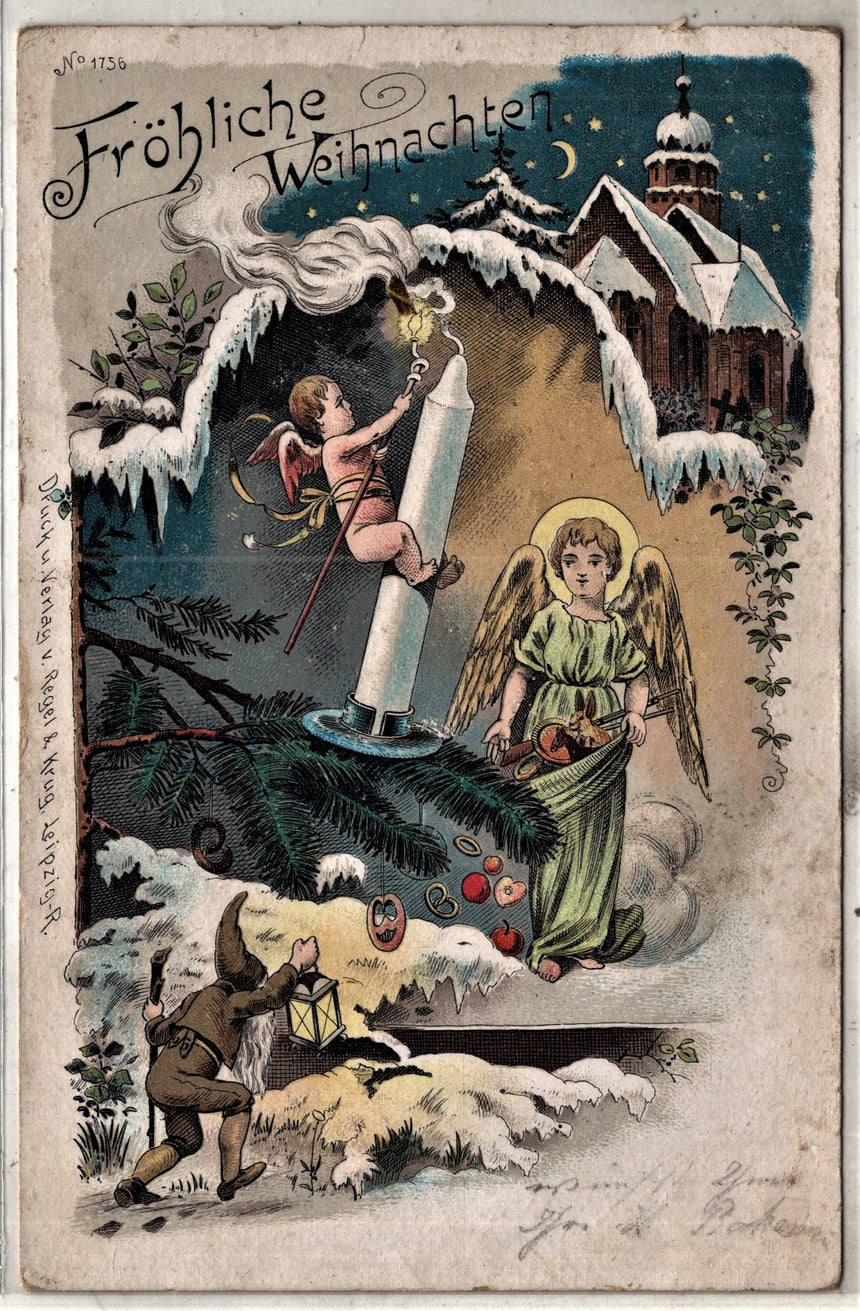 Cartolina Buon Natale / anno. Frohe Weihnachten / Neues Jahr. Merry Christmas & Happy New Year | Collezionissimo