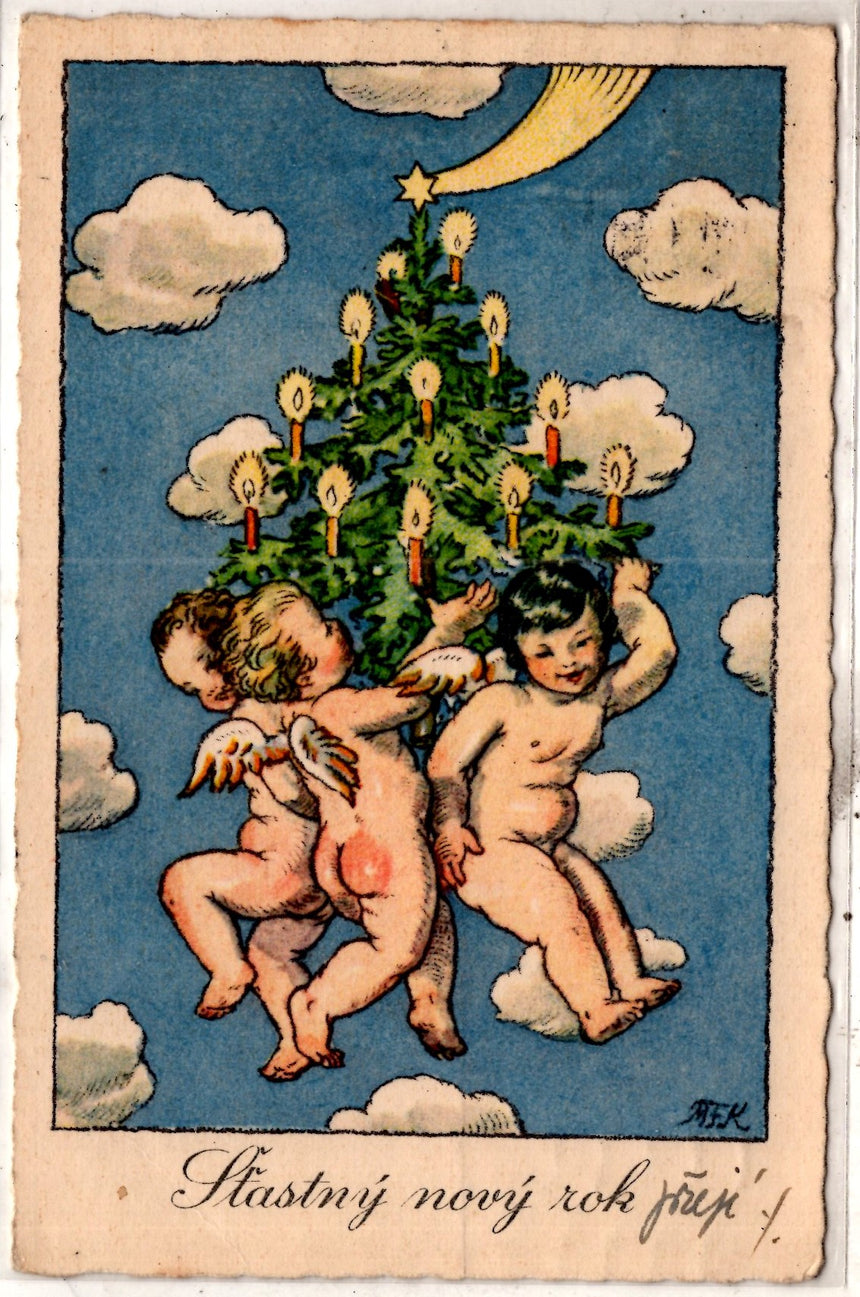 Cartolina Buon Natale / anno. Frohe Weihnachten / Neues Jahr. Merry Christmas & Happy New Year | Collezionissimo