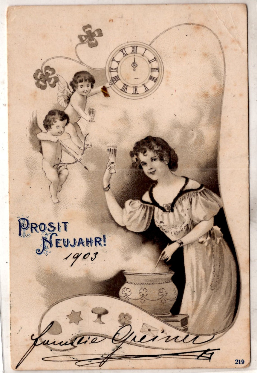 Cartolina Buon Natale / anno. Frohe Weihnachten / Neues Jahr. Merry Christmas & Happy New Year | Collezionissimo