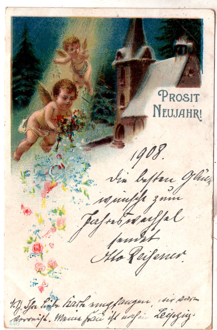 Cartolina Buon Natale / anno. Frohe Weihnachten / Neues Jahr. Merry Christmas & Happy New Year | Collezionissimo