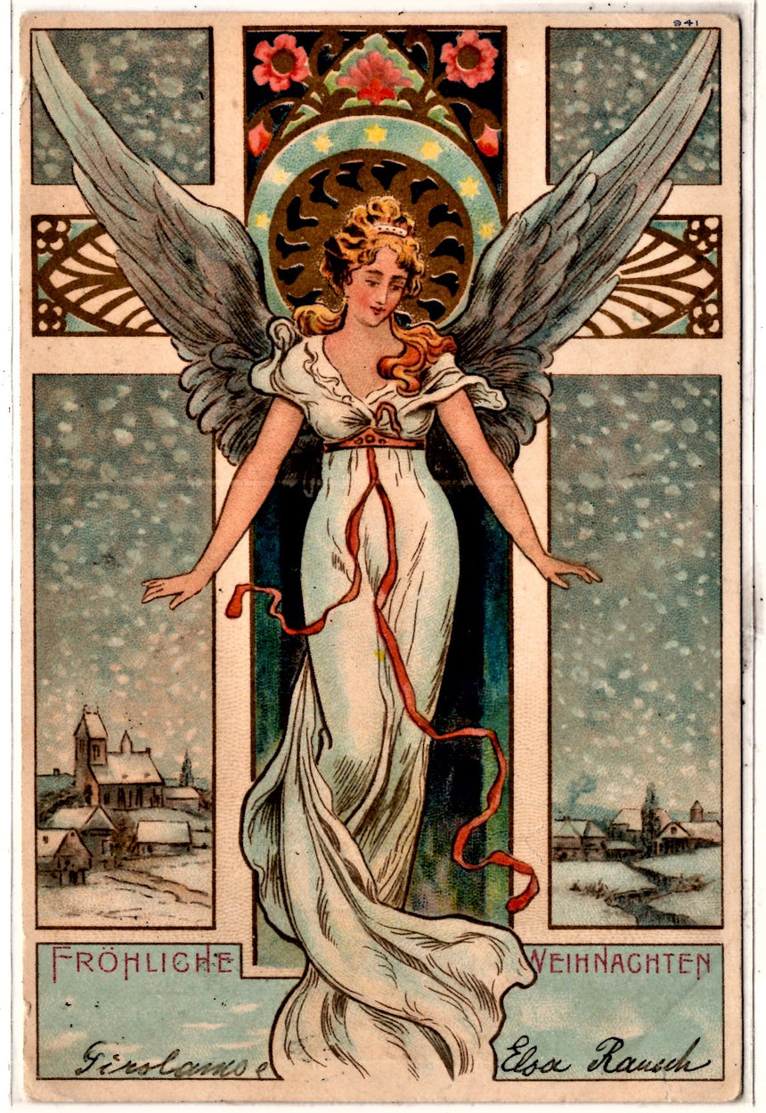 Cartolina Buon Natale / anno. Frohe Weihnachten / Neues Jahr. Merry Christmas & Happy New Year | Collezionissimo