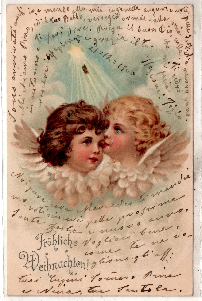 Cartolina Buon Natale / anno. Frohe Weihnachten / Neues Jahr. Merry Christmas & Happy New Year | Collezionissimo