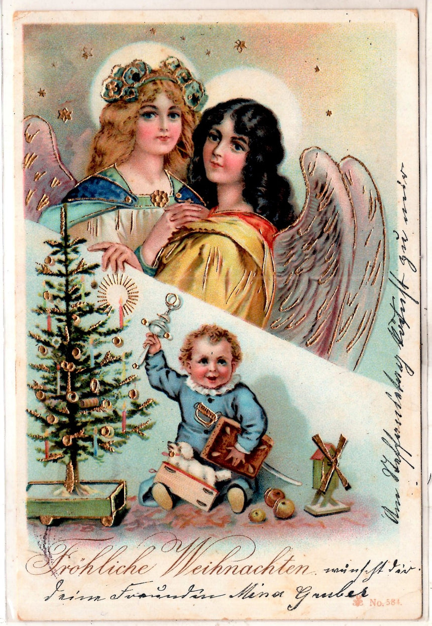 Cartolina Buon Natale / anno. Frohe Weihnachten / Neues Jahr. Merry Christmas & Happy New Year | Collezionissimo