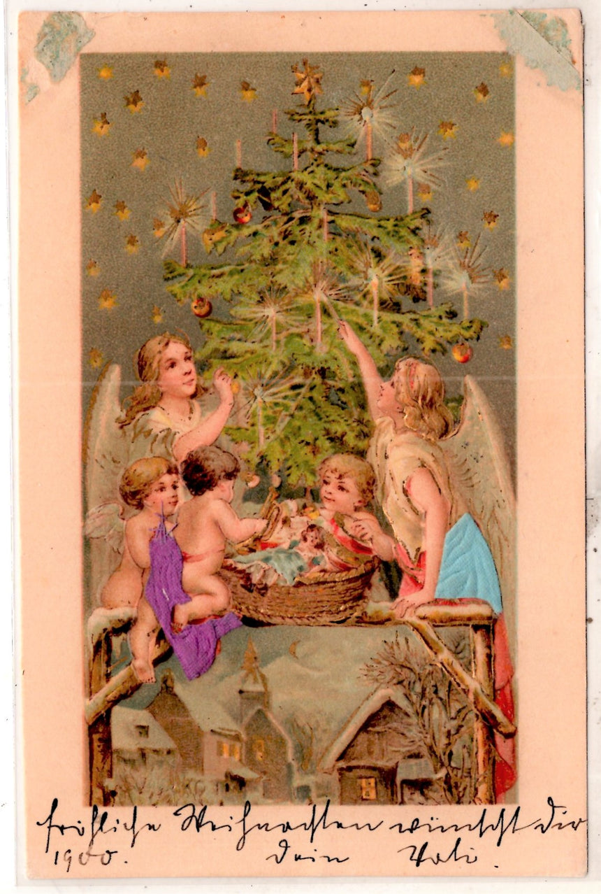 Cartolina Buon Natale / anno. Frohe Weihnachten / Neues Jahr. Merry Christmas & Happy New Year | Collezionissimo