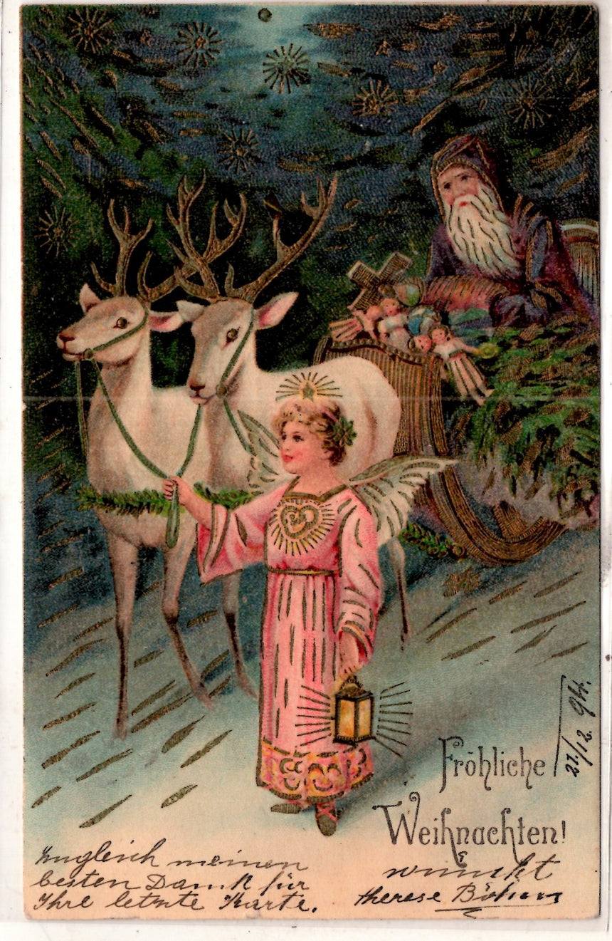 Cartolina Buon Natale / anno. Frohe Weihnachten / Neues Jahr. Merry Christmas & Happy New Year | Collezionissimo