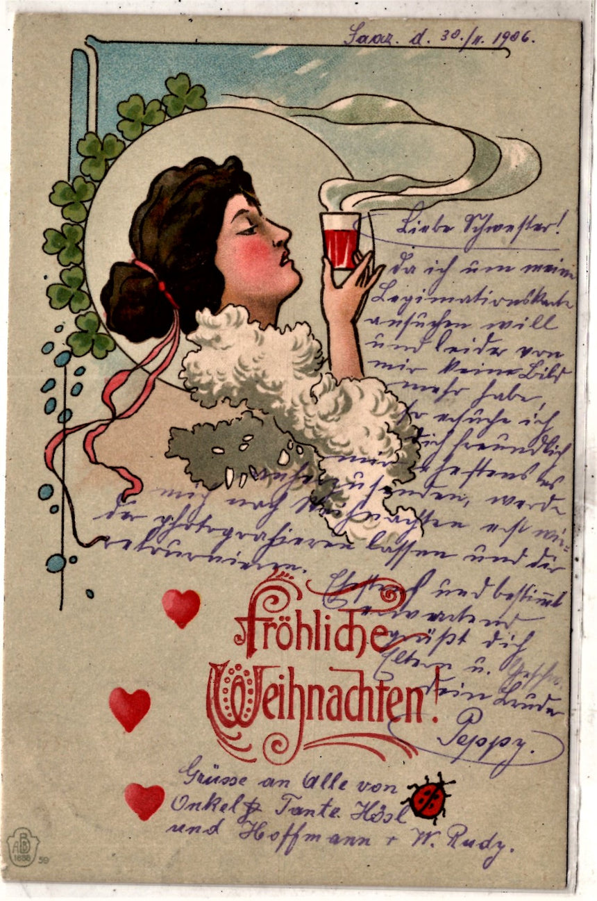 Cartolina Buon Natale / anno. Frohe Weihnachten / Neues Jahr. Merry Christmas & Happy New Year | Collezionissimo