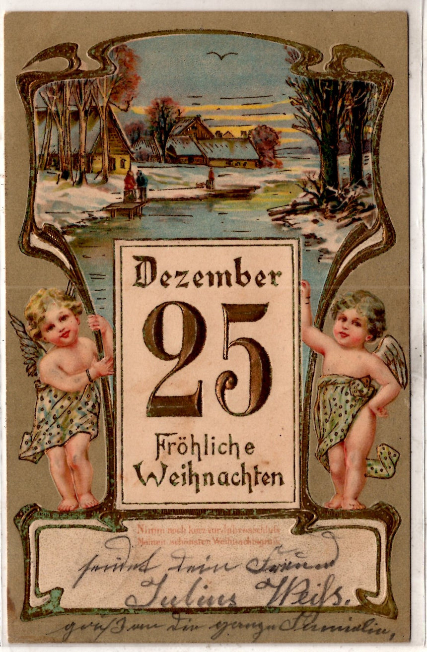 Cartolina Buon Natale / anno. Frohe Weihnachten / Neues Jahr. Merry Christmas & Happy New Year | Collezionissimo