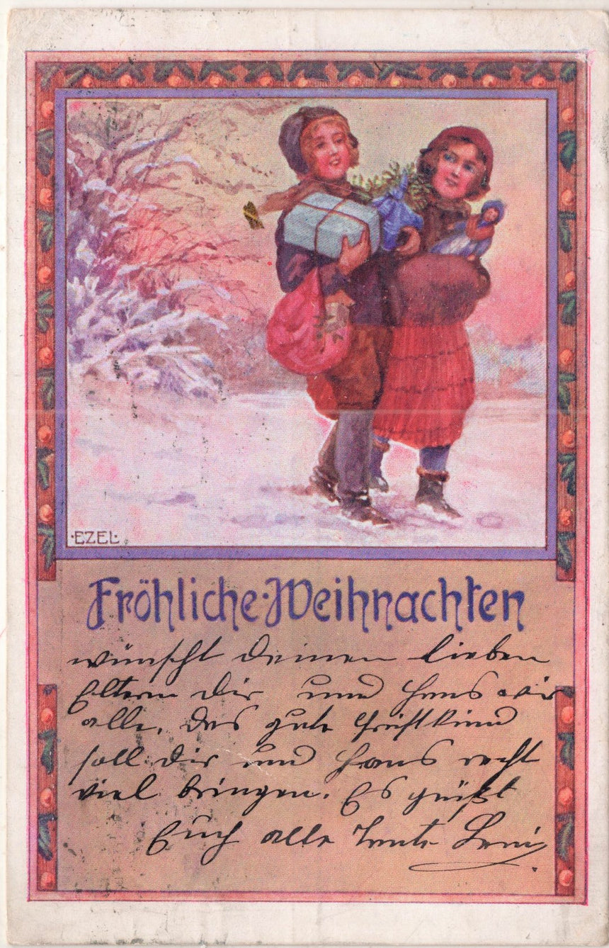 Cartolina Buon Natale / anno. Frohe Weihnachten / Neues Jahr. Merry Christmas & Happy New Year | Collezionissimo