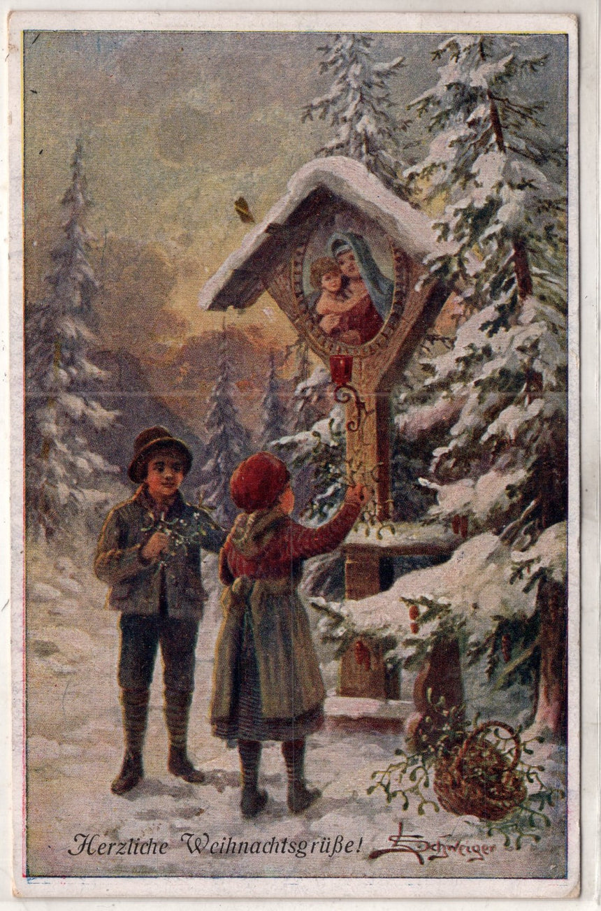 Cartolina Buon Natale / anno. Frohe Weihnachten / Neues Jahr. Merry Christmas & Happy New Year | Collezionissimo