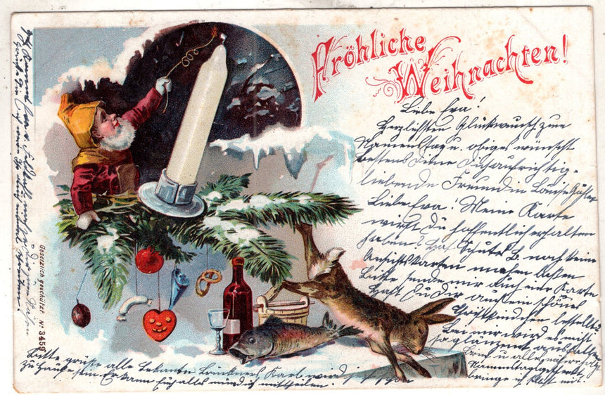 Cartolina Buon Natale / anno. Frohe Weihnachten / Neues Jahr. Merry Christmas & Happy New Year | Collezionissimo