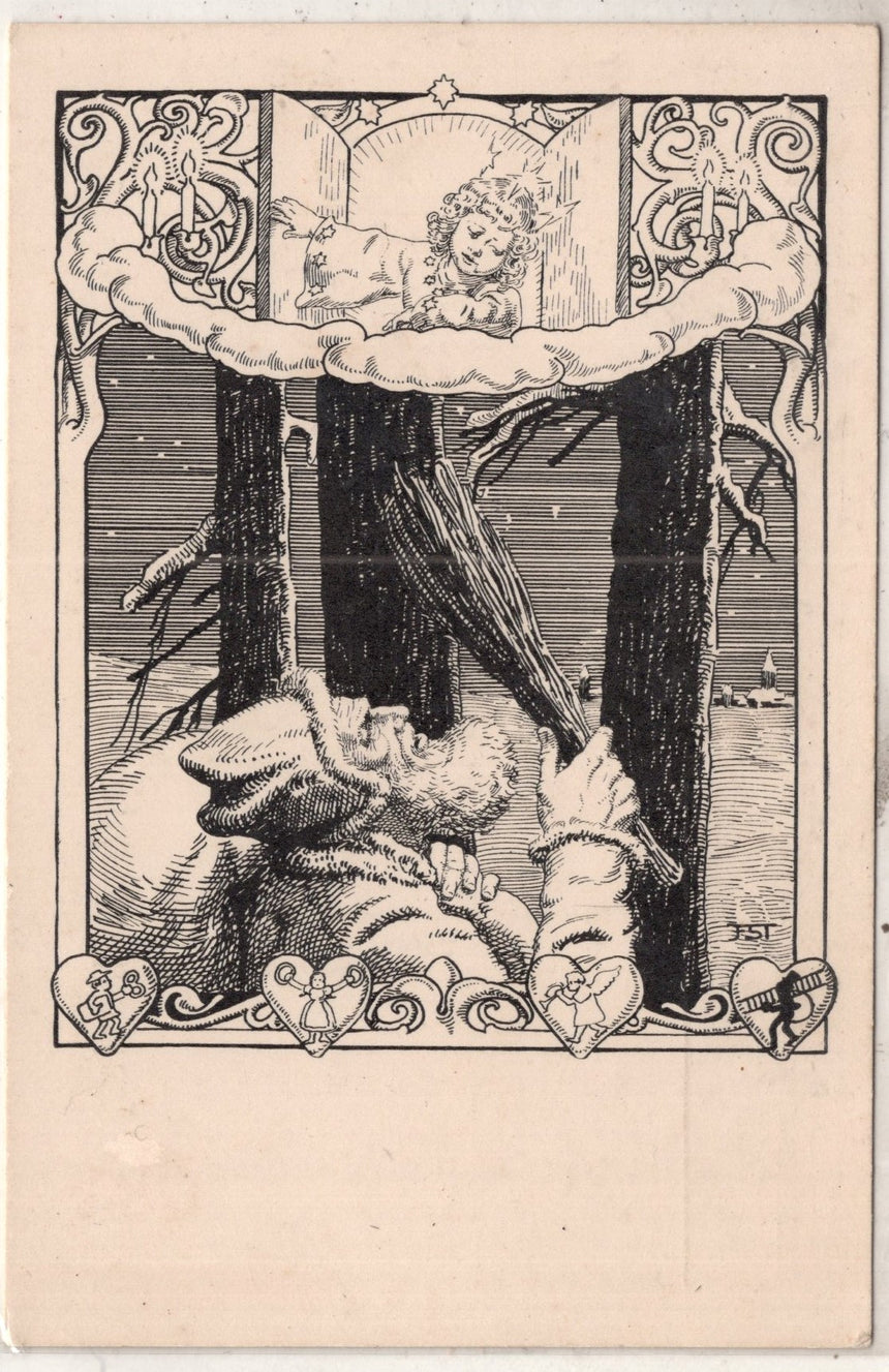 Cartolina Buon Natale / anno. Frohe Weihnachten / Neues Jahr. Merry Christmas & Happy New Year | Collezionissimo