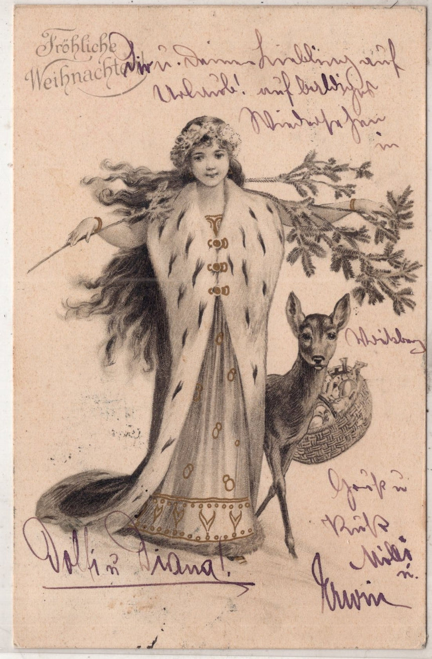 Cartolina Buon Natale / anno. Frohe Weihnachten / Neues Jahr. Merry Christmas & Happy New Year | Collezionissimo