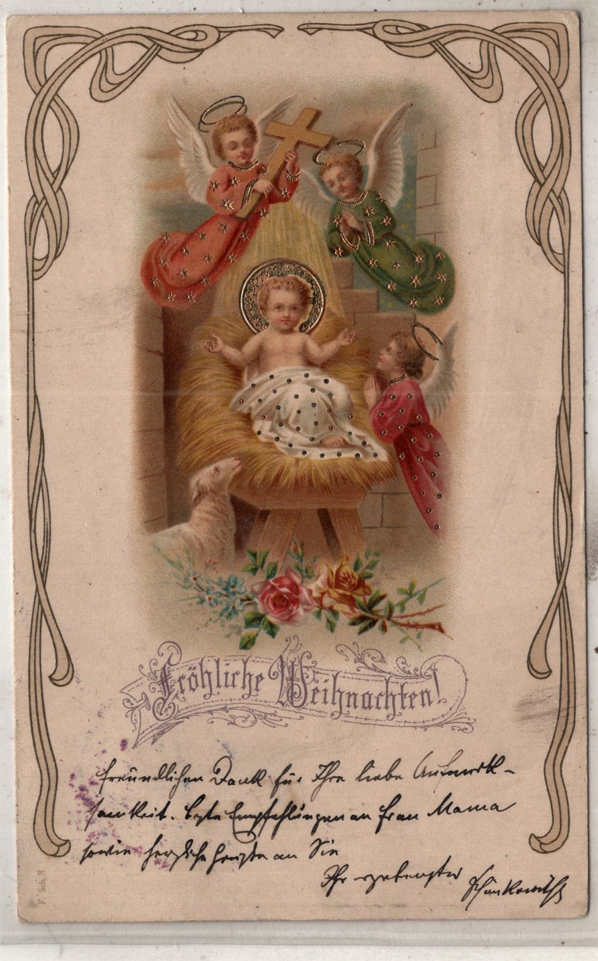 Cartolina Buon Natale / anno. Frohe Weihnachten / Neues Jahr. Merry Christmas & Happy New Year | Collezionissimo