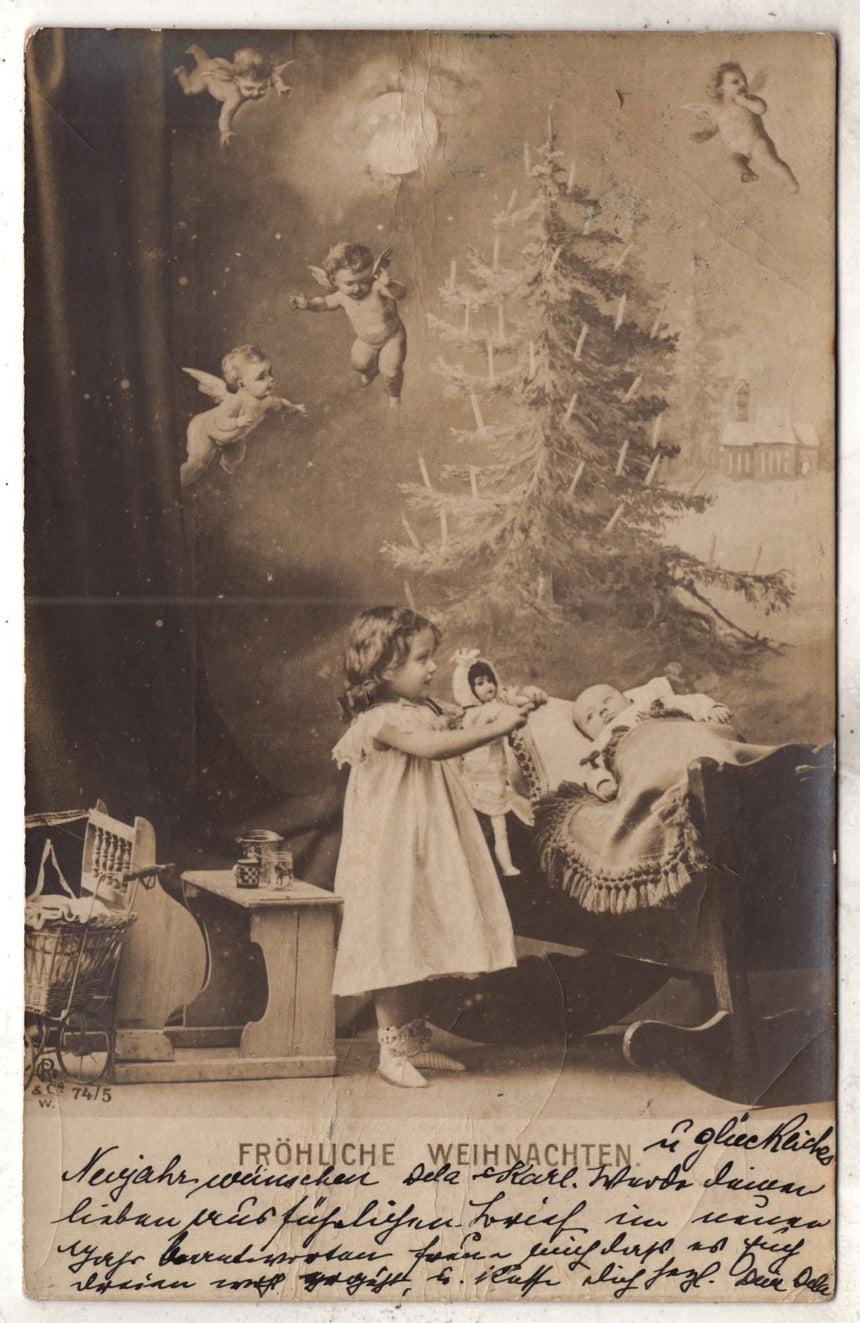 Cartolina Buon Natale / anno. Frohe Weihnachten / Neues Jahr. Merry Christmas & Happy New Year | Collezionissimo