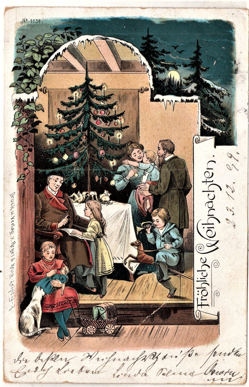 Cartolina Buon Natale / anno. Frohe Weihnachten / Neues Jahr. Merry Christmas & Happy New Year | Collezionissimo