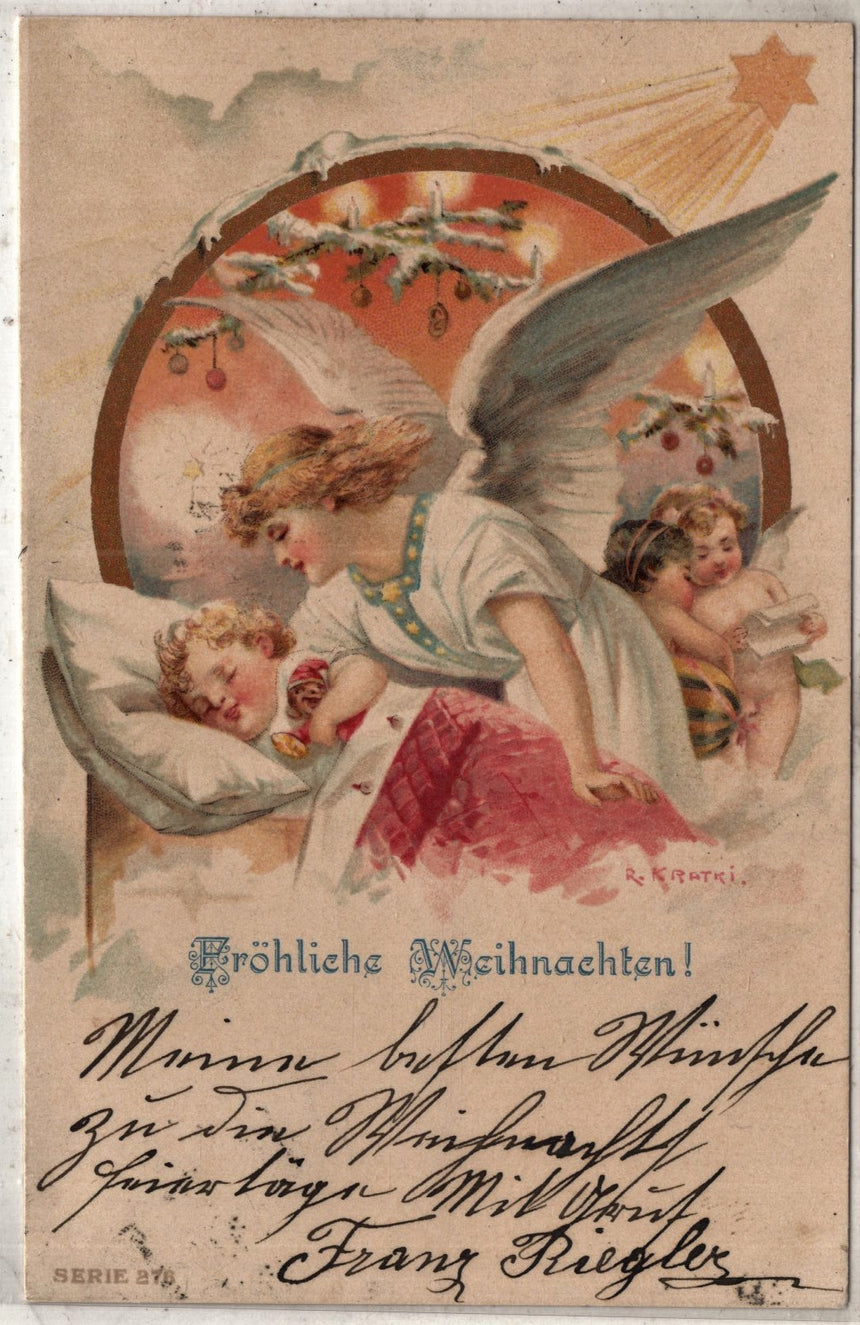 Cartolina Buon Natale / anno. Frohe Weihnachten / Neues Jahr. Merry Christmas & Happy New Year | Collezionissimo