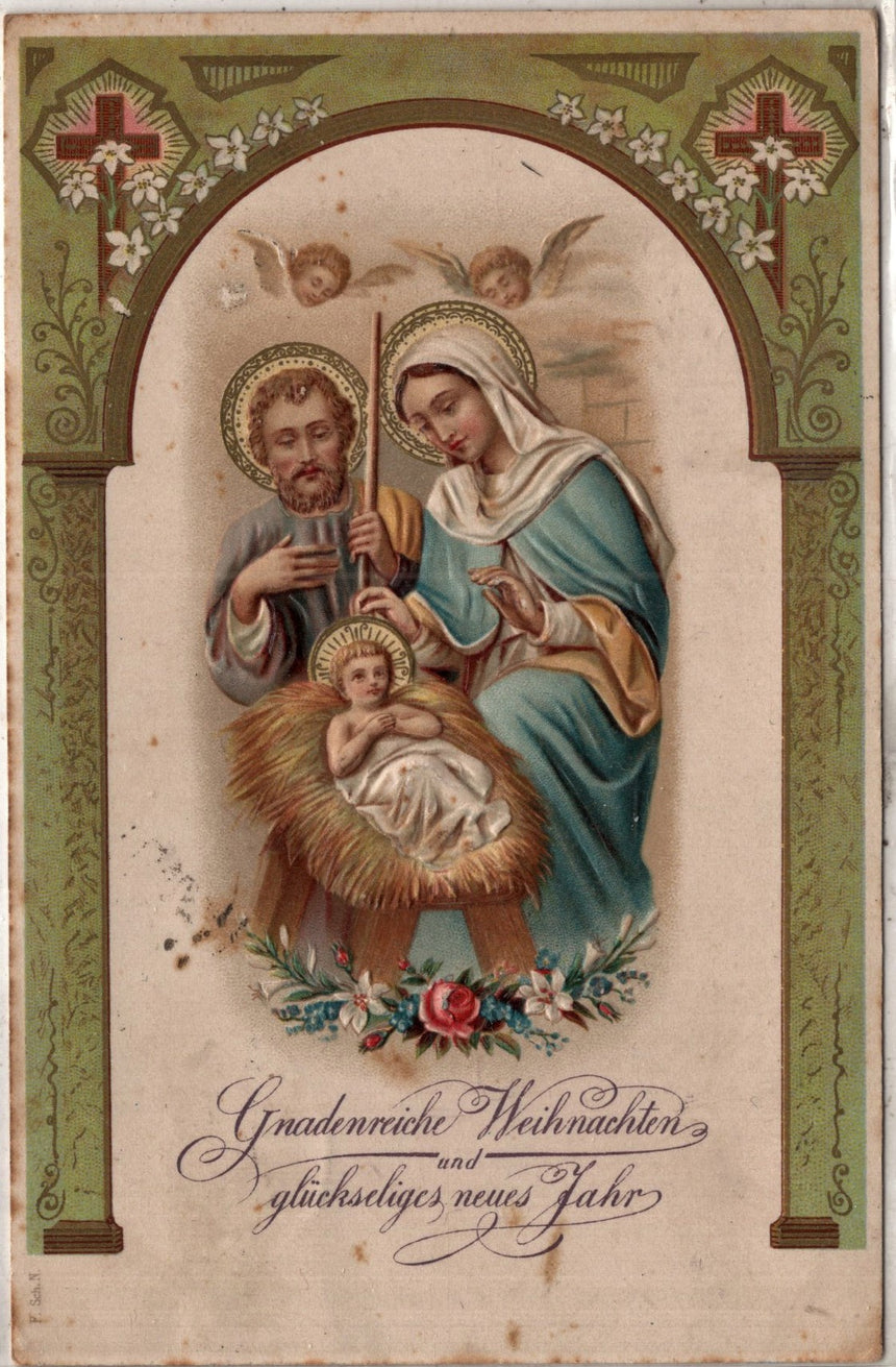 Cartolina Buon Natale / anno. Frohe Weihnachten / Neues Jahr. Merry Christmas & Happy New Year | Collezionissimo