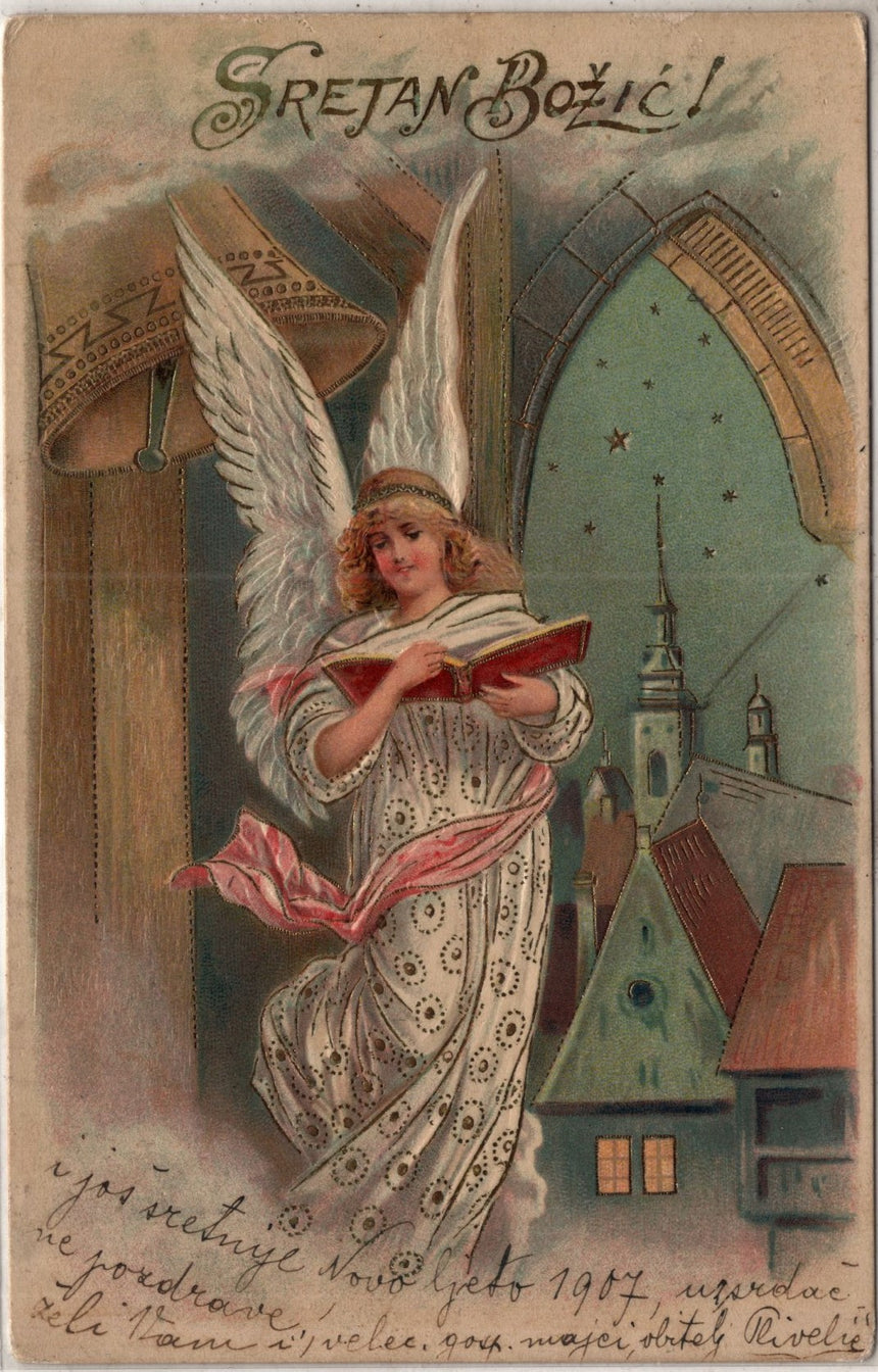 Cartolina Buon Natale / anno. Frohe Weihnachten / Neues Jahr. Merry Christmas & Happy New Year | Collezionissimo