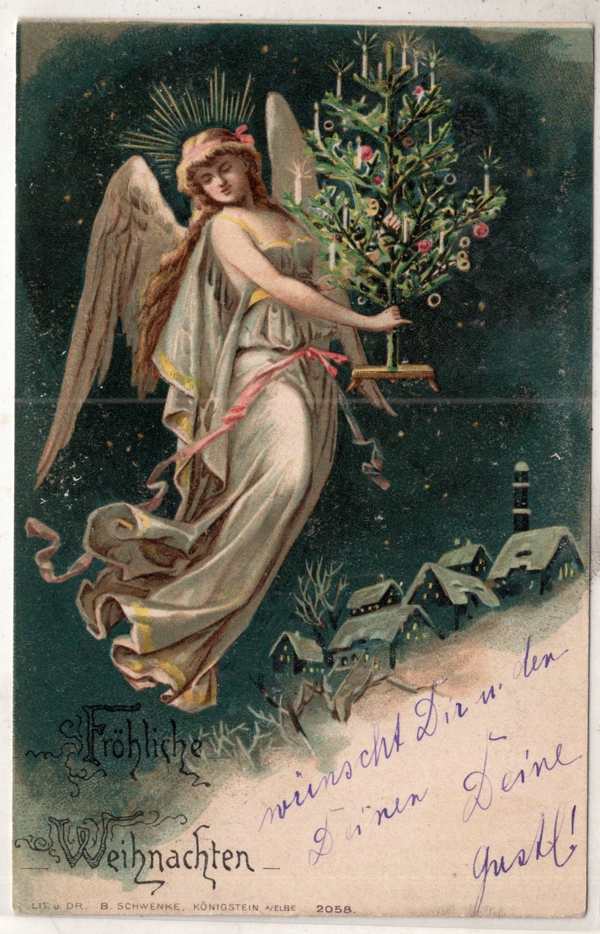 Cartolina Buon Natale / anno. Frohe Weihnachten / Neues Jahr. Merry Christmas & Happy New Year | Collezionissimo