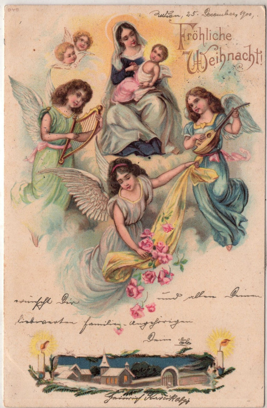 Cartolina Buon Natale / anno. Frohe Weihnachten / Neues Jahr. Merry Christmas & Happy New Year | Collezionissimo