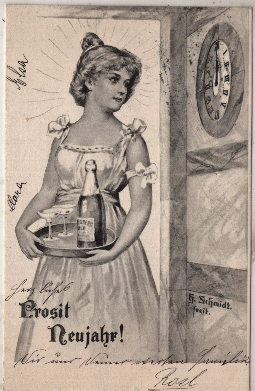 Cartolina Buon Natale / anno. Frohe Weihnachten / Neues Jahr. Merry Christmas & Happy New Year | Collezionissimo