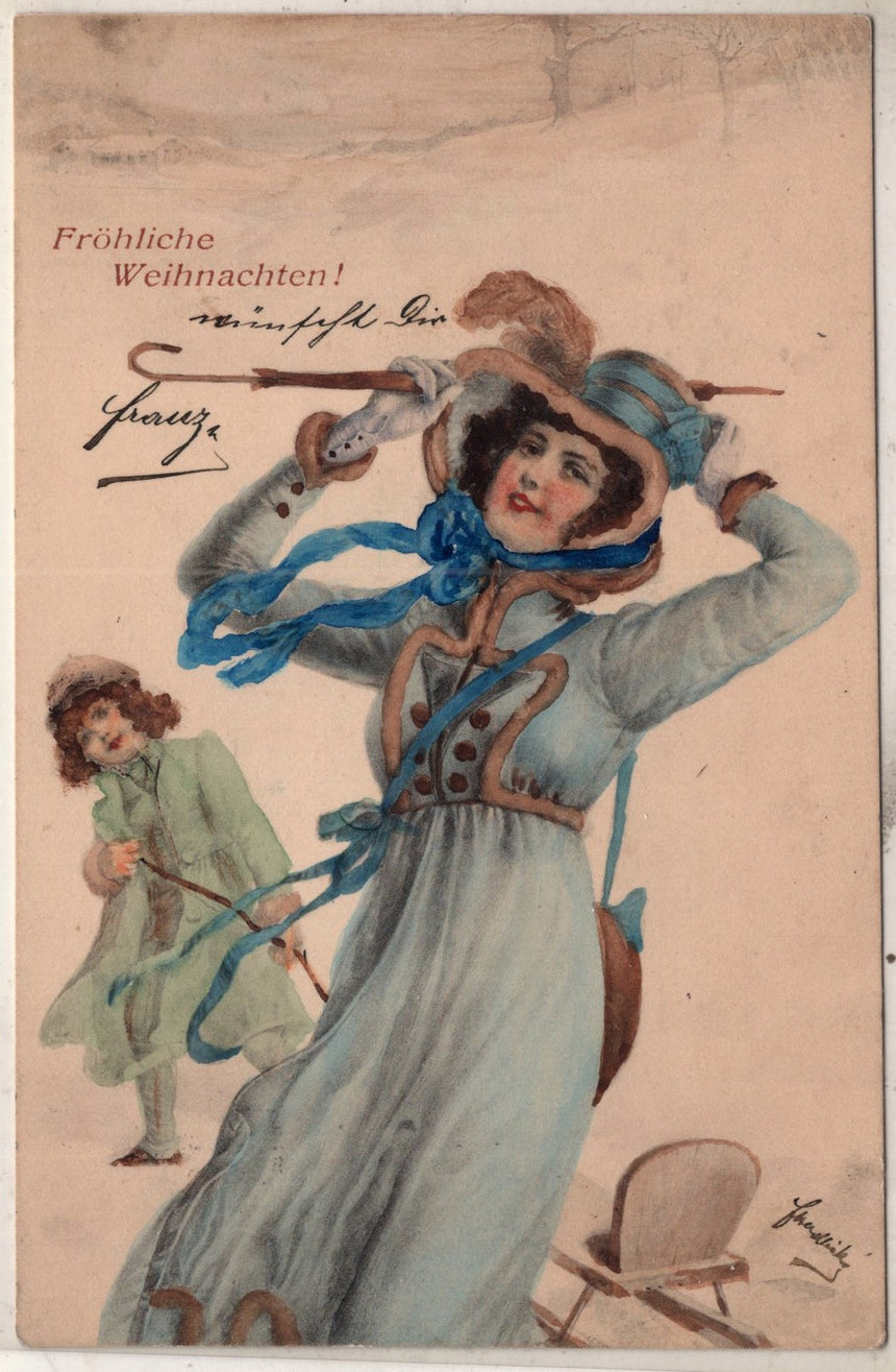 Cartolina Buon Natale / anno. Frohe Weihnachten / Neues Jahr. Merry Christmas & Happy New Year | Collezionissimo