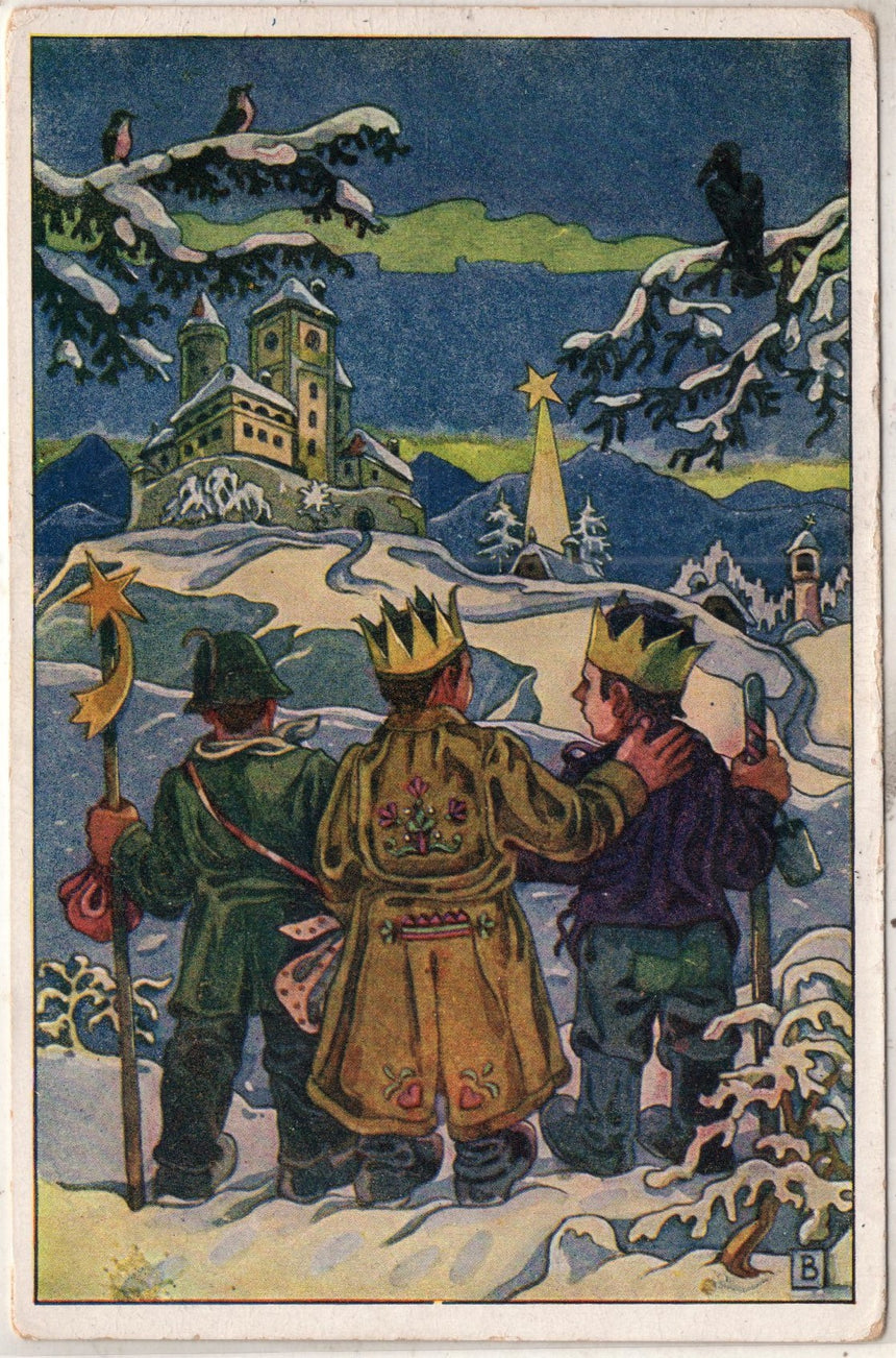 Cartolina Buon Natale / anno. Frohe Weihnachten / Neues Jahr. Merry Christmas & Happy New Year | Collezionissimo