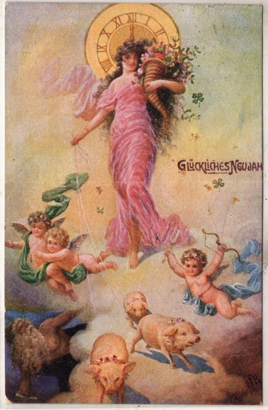 Cartolina Buon Natale / anno. Frohe Weihnachten / Neues Jahr. Merry Christmas & Happy New Year | Collezionissimo