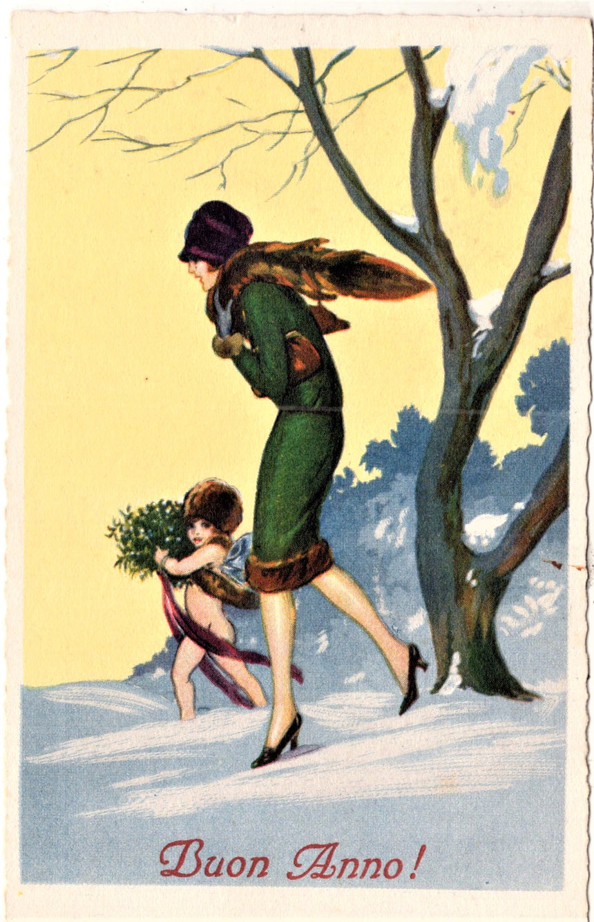 Cartolina Buon Natale / anno. Frohe Weihnachten / Neues Jahr. Merry Christmas & Happy New Year | Collezionissimo