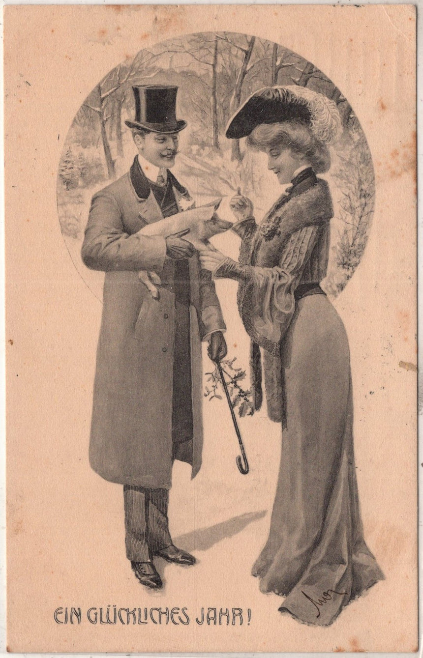 Cartolina Buon Natale / anno. Frohe Weihnachten / Neues Jahr. Merry Christmas & Happy New Year | Collezionissimo