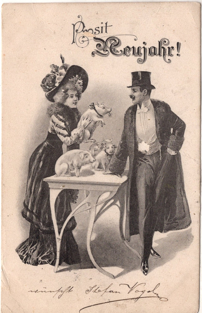 Cartolina Buon Natale / anno. Frohe Weihnachten / Neues Jahr. Merry Christmas & Happy New Year | Collezionissimo