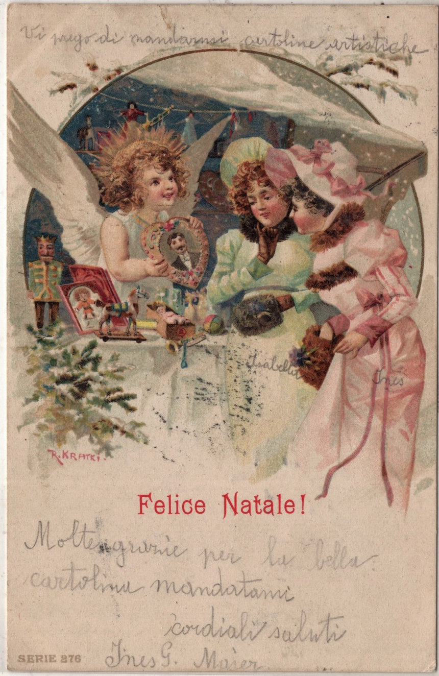 Cartolina Buon Natale / anno. Frohe Weihnachten / Neues Jahr. Merry Christmas & Happy New Year | Collezionissimo