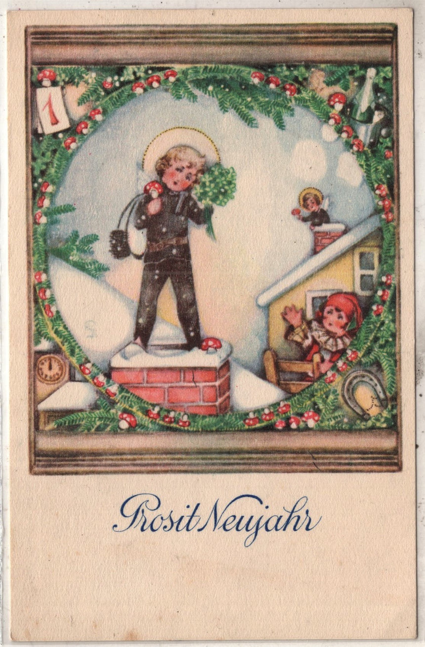 Cartolina Buon Natale / anno. Frohe Weihnachten / Neues Jahr. Merry Christmas & Happy New Year | Collezionissimo