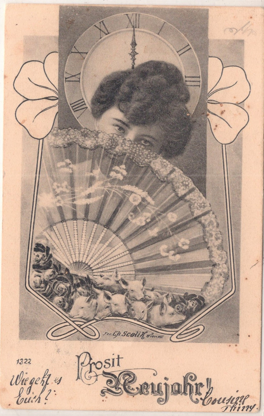 Cartolina Buon Natale / anno. Frohe Weihnachten / Neues Jahr. Merry Christmas & Happy New Year | Collezionissimo