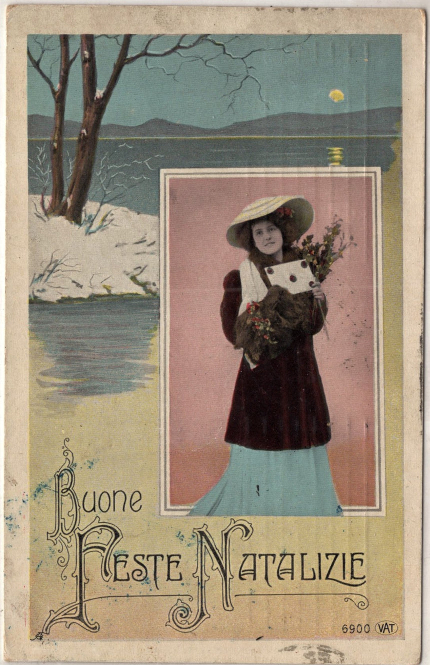 Cartolina Buon Natale / anno. Frohe Weihnachten / Neues Jahr. Merry Christmas & Happy New Year | Collezionissimo