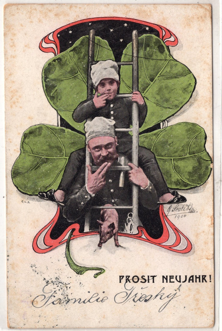 Cartolina Buon Natale / anno. Frohe Weihnachten / Neues Jahr. Merry Christmas & Happy New Year | Collezionissimo