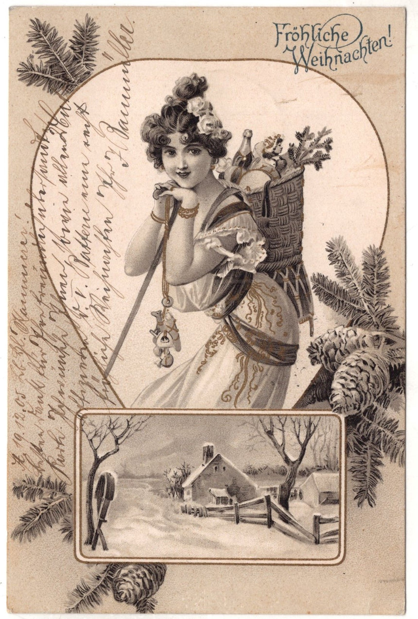 Cartolina Buon Natale / anno. Frohe Weihnachten / Neues Jahr. Merry Christmas & Happy New Year | Collezionissimo