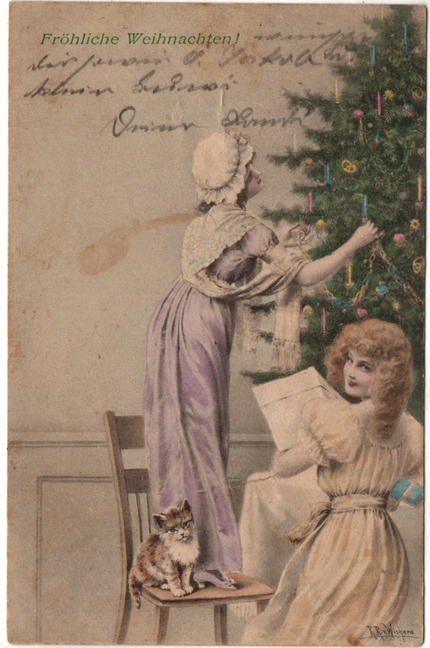 Cartolina Buon Natale / anno. Frohe Weihnachten / Neues Jahr. Merry Christmas & Happy New Year | Collezionissimo