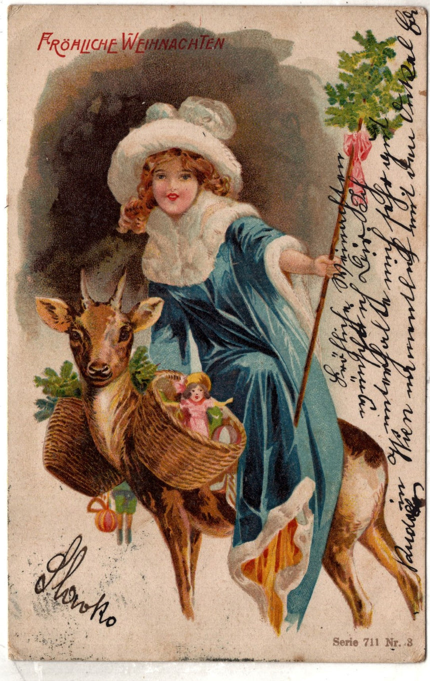 Cartolina Buon Natale / anno. Frohe Weihnachten / Neues Jahr. Merry Christmas & Happy New Year | Collezionissimo