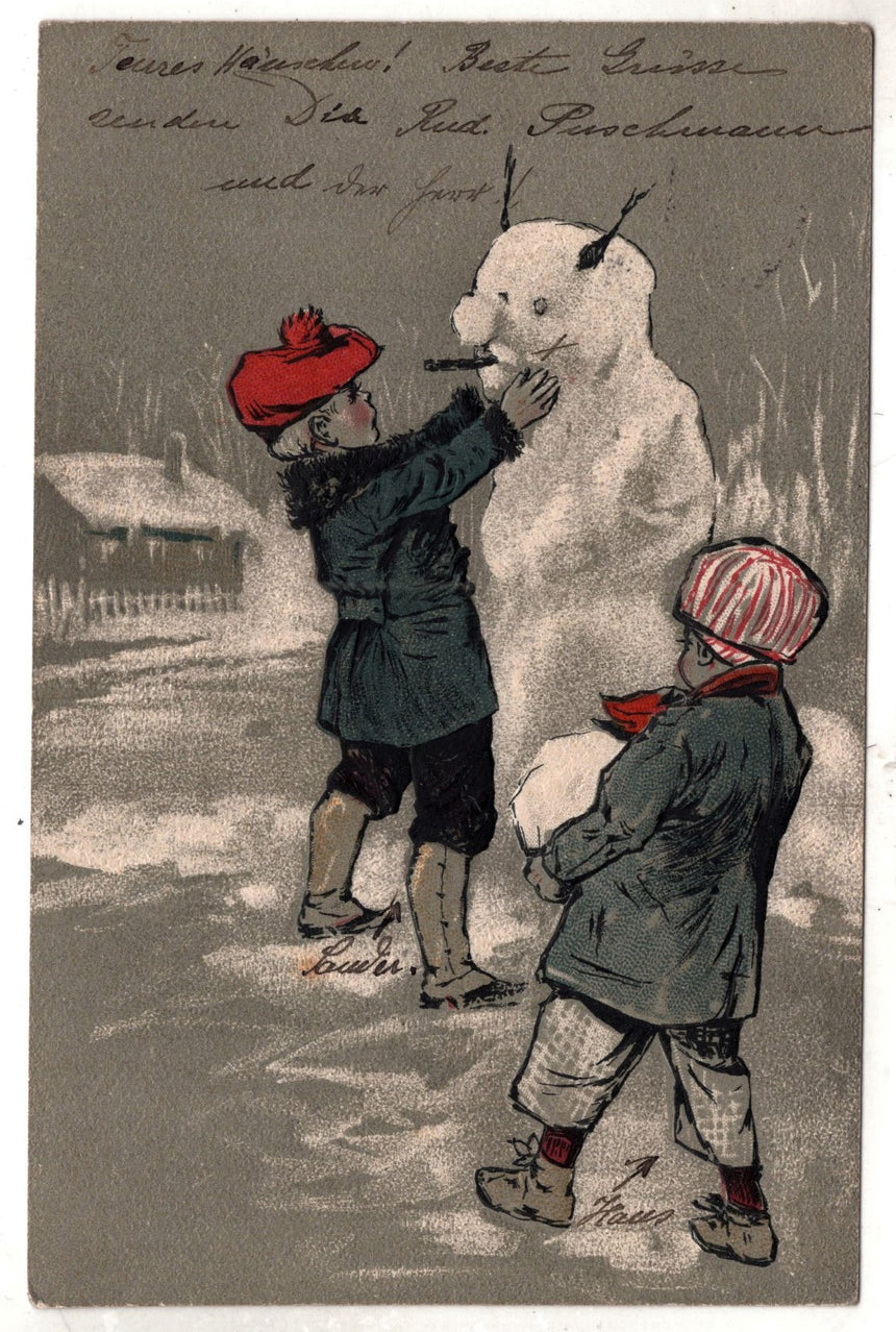 Cartolina Buon Natale / anno. Frohe Weihnachten / Neues Jahr. Merry Christmas & Happy New Year | Collezionissimo