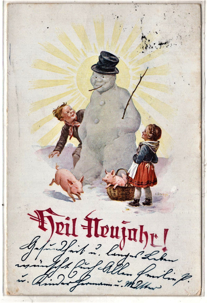 Cartolina Buon Natale / anno. Frohe Weihnachten / Neues Jahr. Merry Christmas & Happy New Year | Collezionissimo