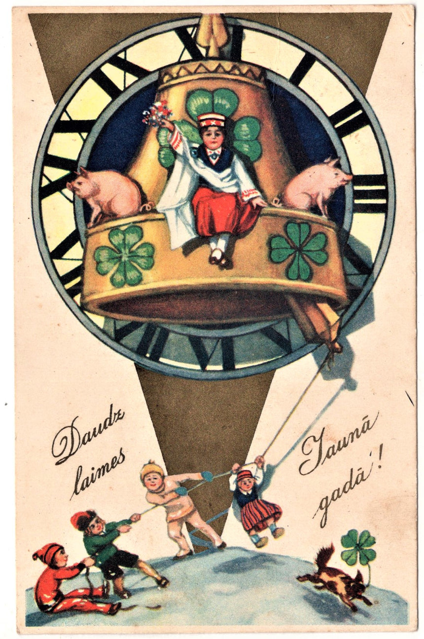 Cartolina Buon Natale / anno. Frohe Weihnachten / Neues Jahr. Merry Christmas & Happy New Year | Collezionissimo