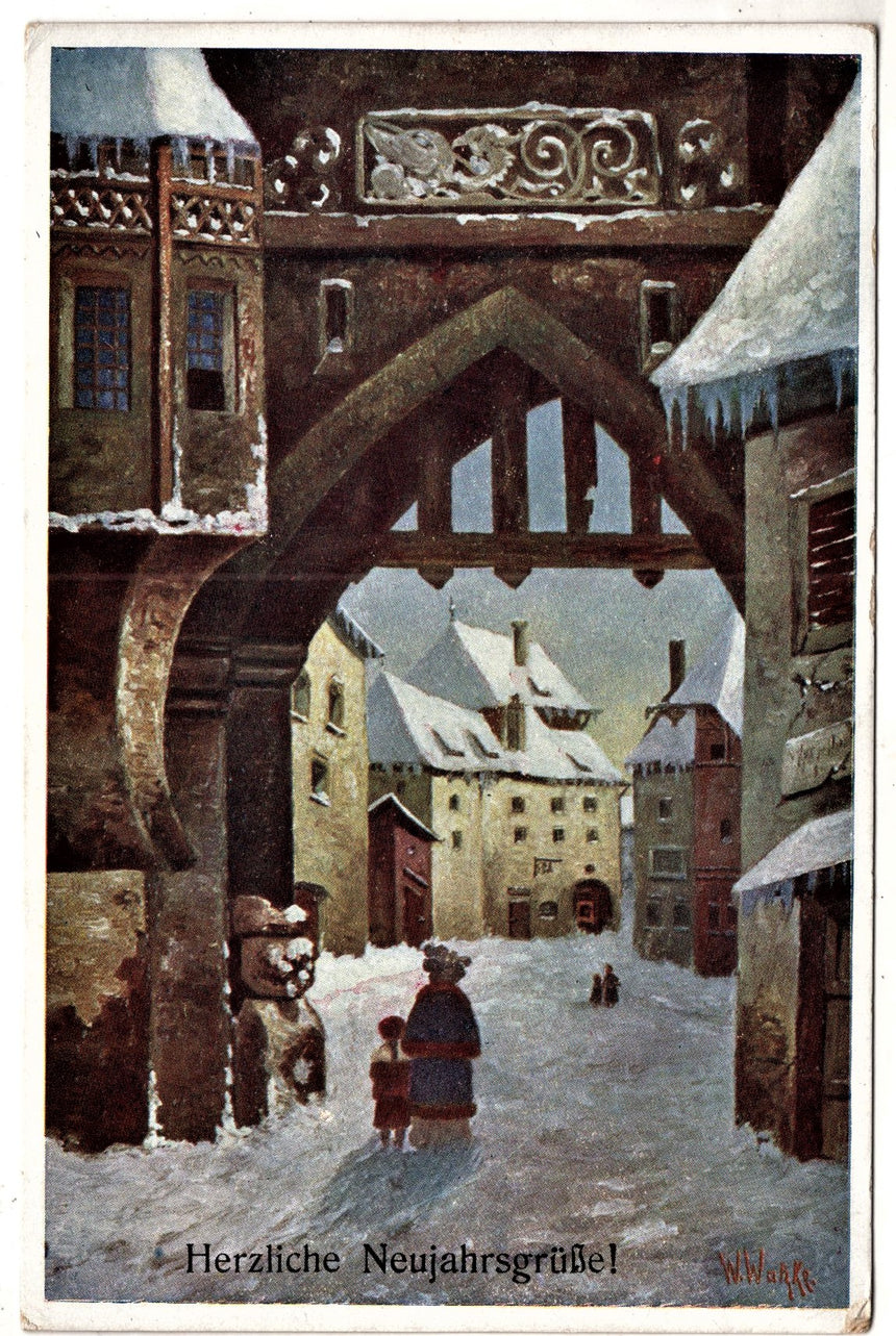 Cartolina Buon Natale / anno. Frohe Weihnachten / Neues Jahr. Merry Christmas & Happy New Year | Collezionissimo